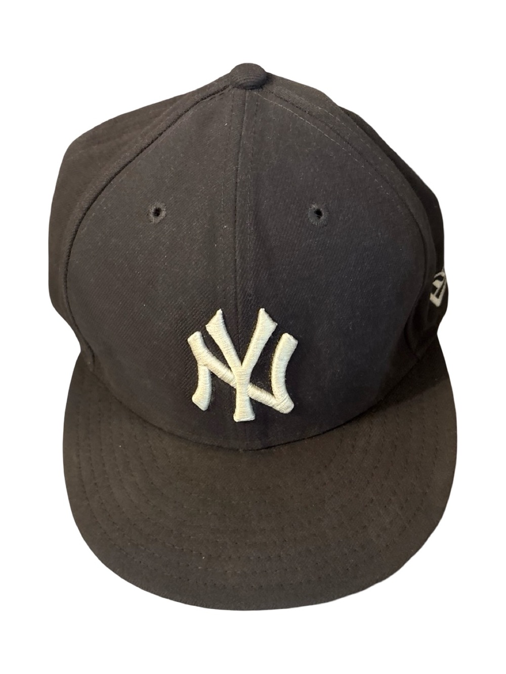 New Era Charcoal NY Yankees Fitted Baseball Cap white Logo Size 7.5